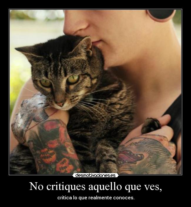 No critiques aquello que ves, -