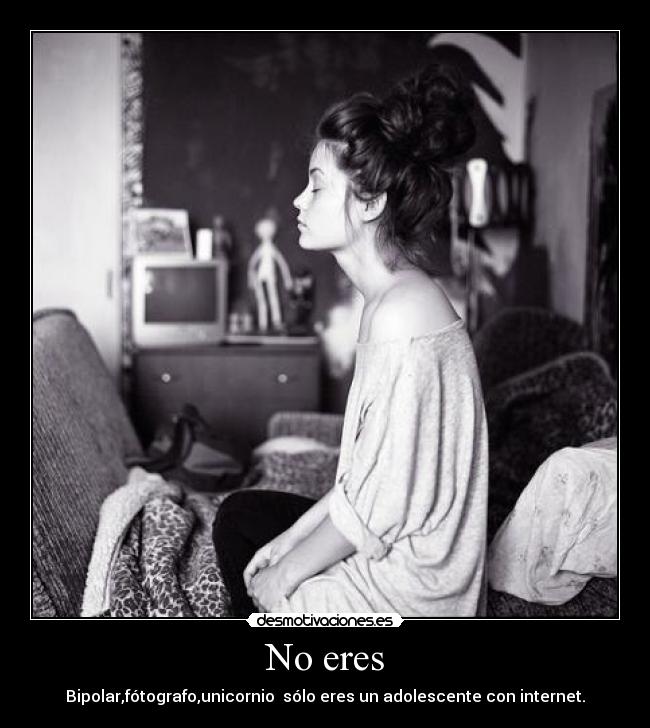 No eres - Bipolar,fótografo,unicornio sólo eres un adolescente con internet.