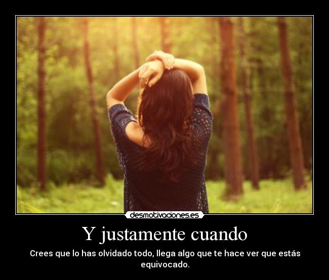 Y justamente cuando - Crees que lo has olvidado todo, llega algo que te hace ver que estás equivocado.