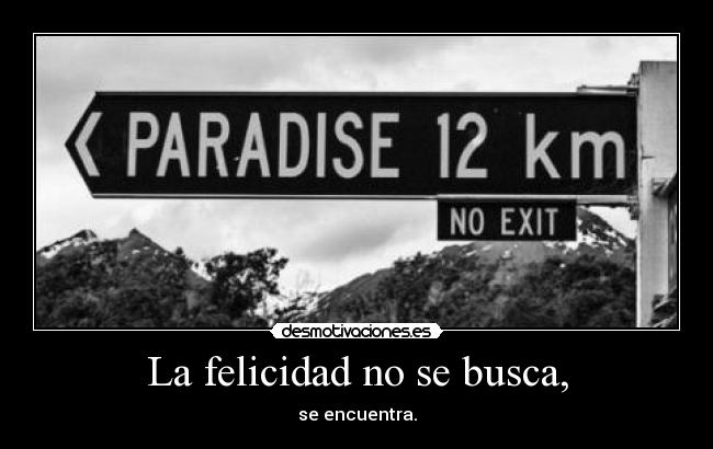 La felicidad no se busca, - 