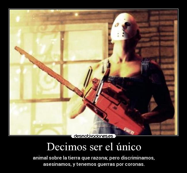 Decimos ser el único -