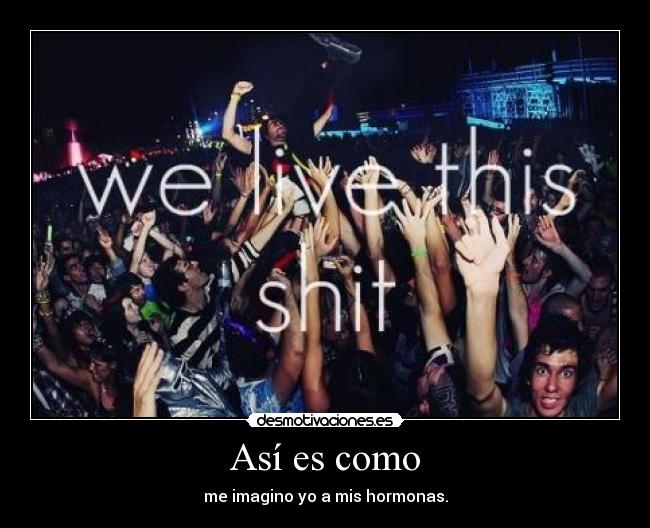 Así es como - me imagino yo a mis hormonas.