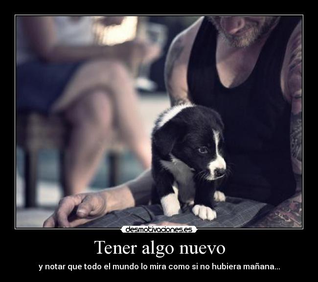 Tener algo nuevo - y notar que todo el mundo lo mira como si no hubiera mañana...