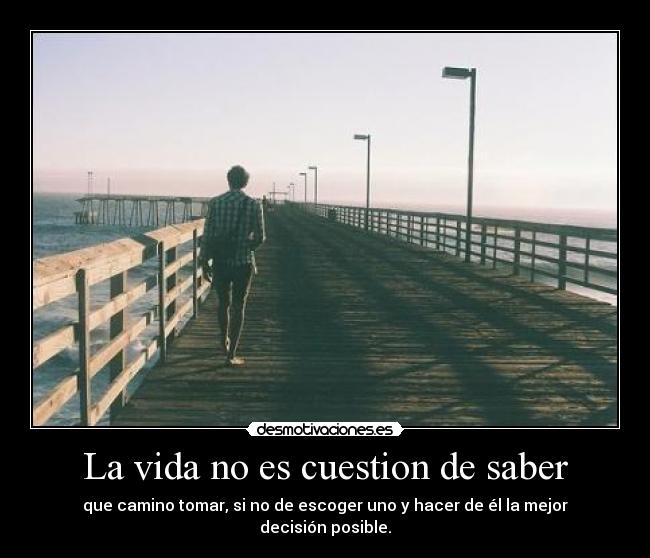 La vida no es cuestion de saber -