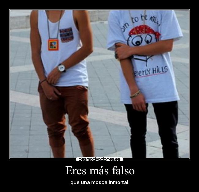 Eres más falso - que una mosca inmortal.