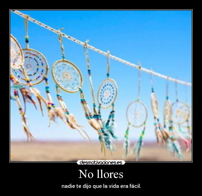 No llores - nadie te dijo que la vida era fácil.