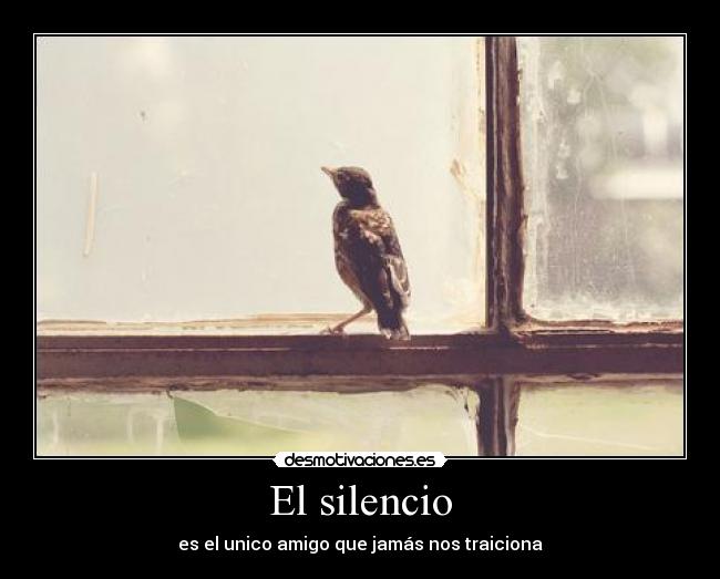 El silencio - es el unico amigo que jamás nos traiciona