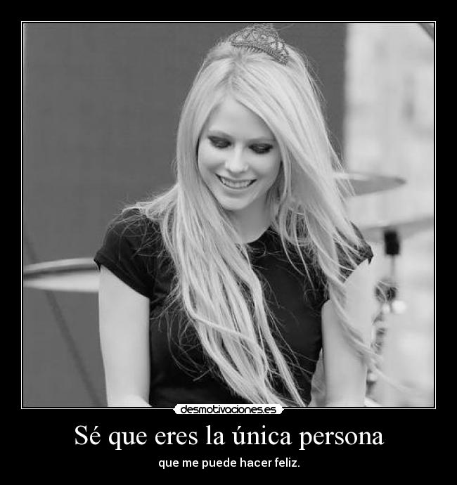 Sé que eres la única persona -