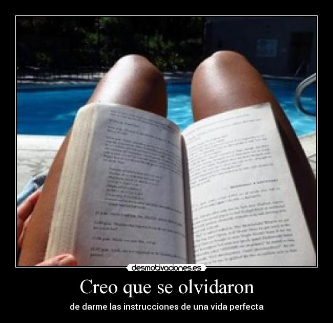 Creo que se olvidaron - de darme las instrucciones de una vida perfecta