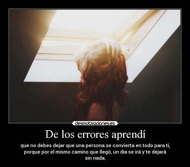 De los errores aprendí -