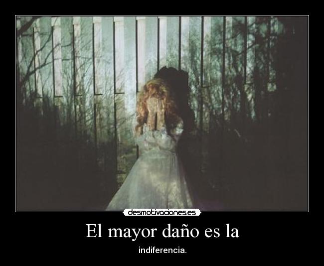 El mayor daño es la - indiferencia.