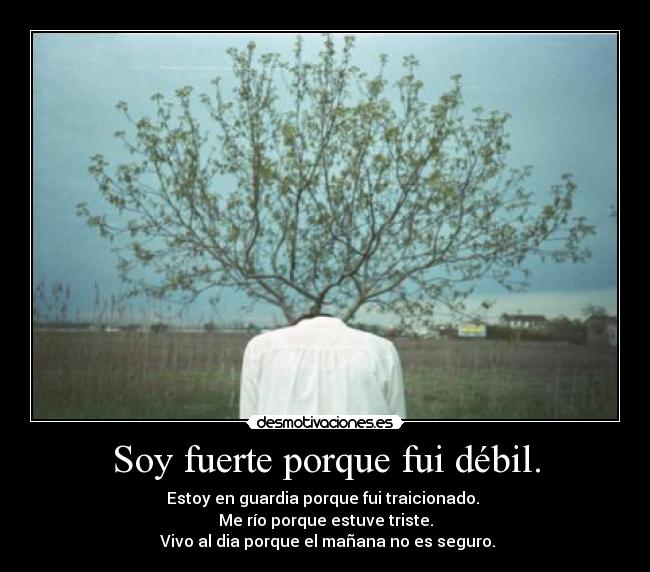 Soy fuerte porque fui débil. -