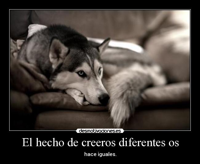 El hecho de creeros diferentes os - hace iguales.