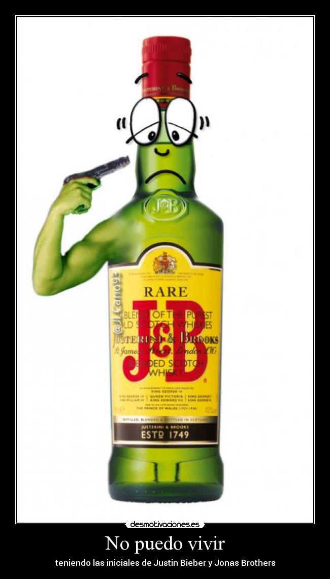 No puedo vivir - teniendo las iniciales de Justin Bieber y Jonas Brothers