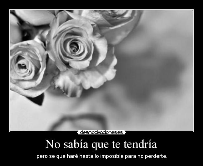 No sabía que te tendría -