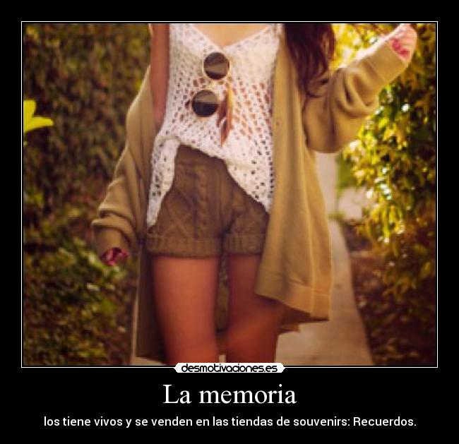 La memoria - los tiene vivos y se venden en las tiendas de souvenirs: Recuerdos.