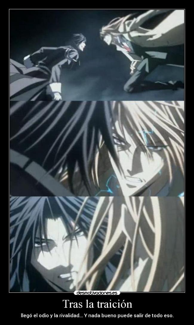 carteles raptorhunters nigatsu harukaze anime uraboku takashiro reiga rivales odio traicion rivalidad desmotivaciones