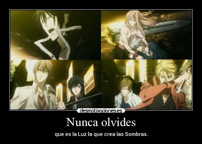 carteles raptorhunters nigatsu harukaze anime uraboku luz sombras mal bien maldad bondad yuki desmotivaciones
