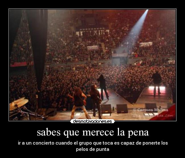 sabes que merece la pena - ir a un concierto cuando el grupo que toca es capaz de ponerte los pelos de punta