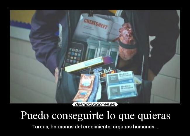 Puedo conseguirte lo que quieras - Tareas, hormonas del crecimiento, organos humanos...
