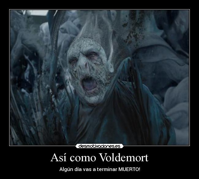 Así como Voldemort - Algún día vas a terminar MUERTO!