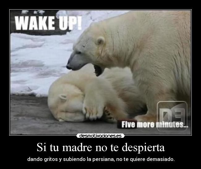 Si tu madre no te despierta - dando gritos y subiendo la persiana, no te quiere demasiado.
