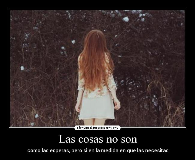 Las cosas no son - como las esperas, pero si en la medida en que las necesitas