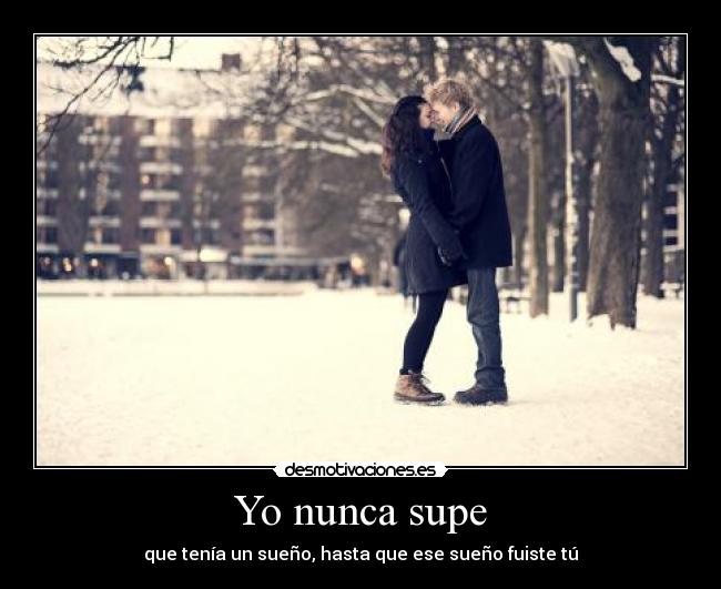 Yo nunca supe - que tenía un sueño, hasta que ese sueño fuiste tú