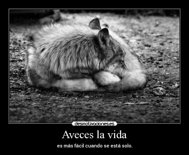Aveces la vida - es más fácil cuando se está solo.