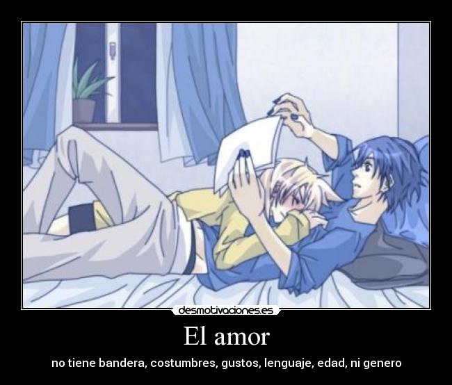 El amor - no tiene bandera, costumbres, gustos, lenguaje, edad, ni genero