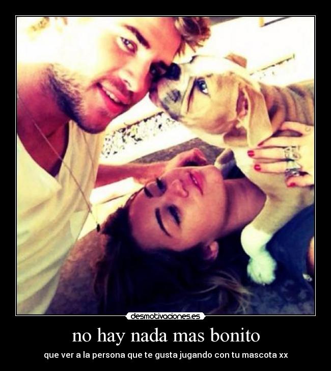 no hay nada mas bonito - que ver a la persona que te gusta jugando con tu mascota xx