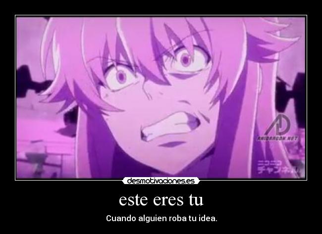 carteles mirai nikki desmotivaciones