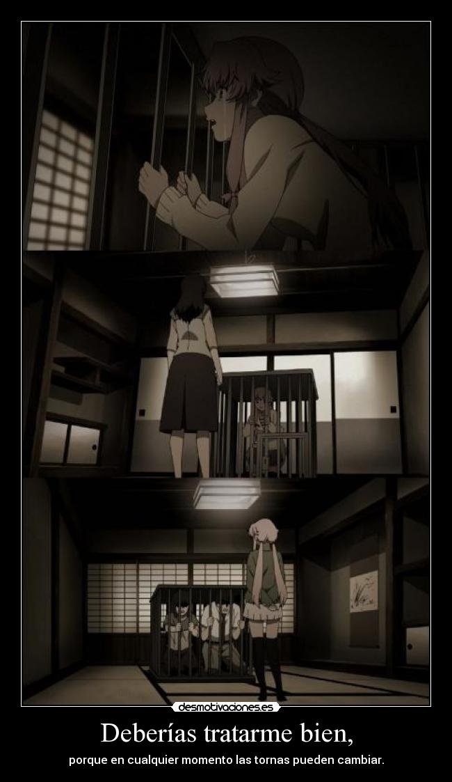 carteles anime mirai nikki gasai yuno recibes que das muwigaraklan desmotivaciones