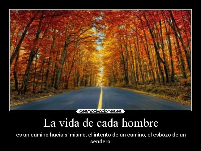 La vida de cada hombre - es un camino hacia sí mismo, el intento de un camino, el esbozo de un sendero.