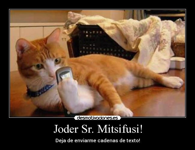 Joder Sr. Mitsifusi! - Deja de enviarme cadenas de texto!