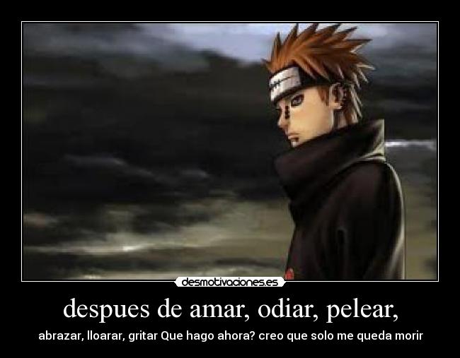 despues de amar, odiar, pelear, - abrazar, lloarar, gritar Que hago ahora? creo que solo me queda morir