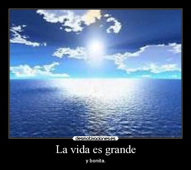 La vida es grande - y bonita.