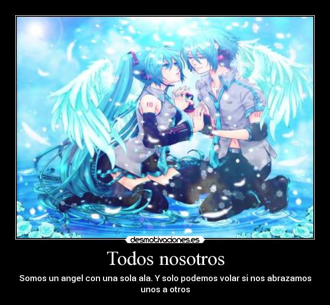 carteles anime vocaloid miku hatsune angel amor desmotivaciones