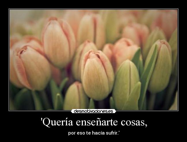 Quería enseñarte cosas, - por eso te hacía sufrir.