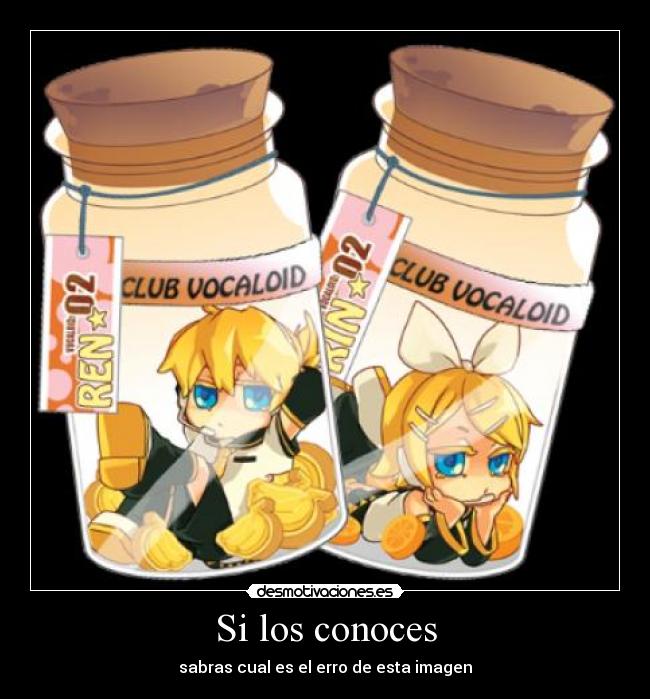 carteles los conoces rin len kagamine vocaloid anime desmotivaciones
