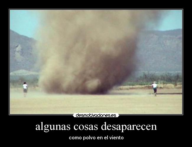 algunas cosas desaparecen - como polvo en el viento