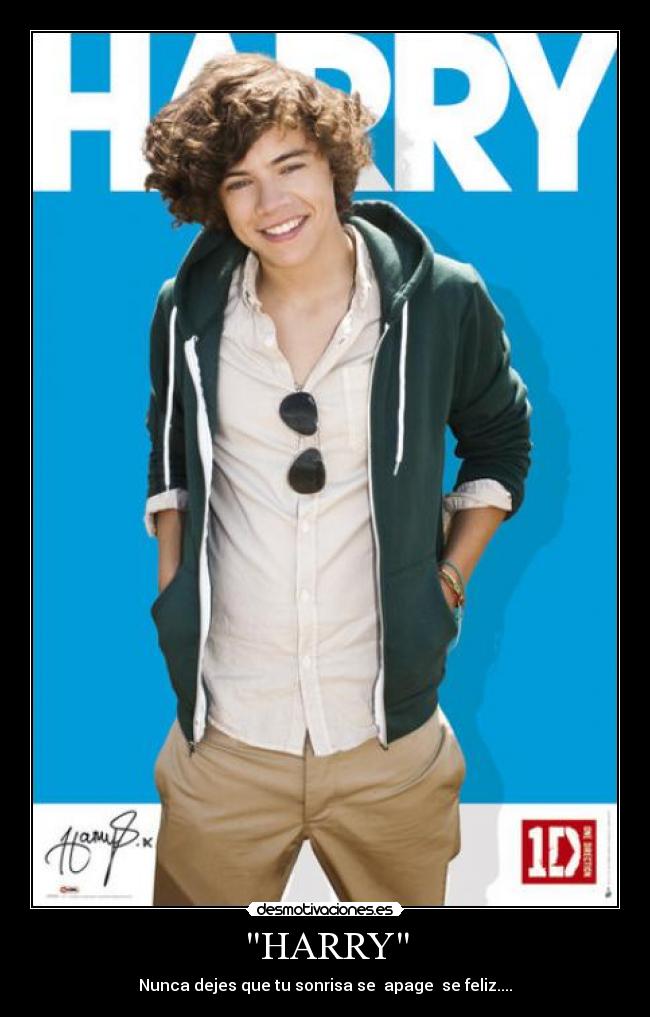 HARRY - Nunca dejes que tu sonrisa se  apage  se feliz....