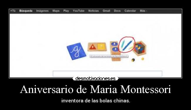 Aniversario de Maria Montessori -