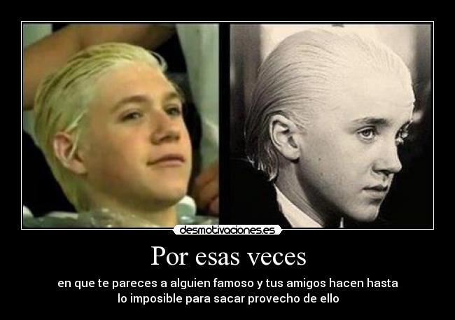 Por esas veces - en que te pareces a alguien famoso y tus amigos hacen hasta
lo imposible para sacar provecho de ello