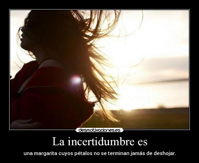 INCERTIDUMBRE incertidumbre: