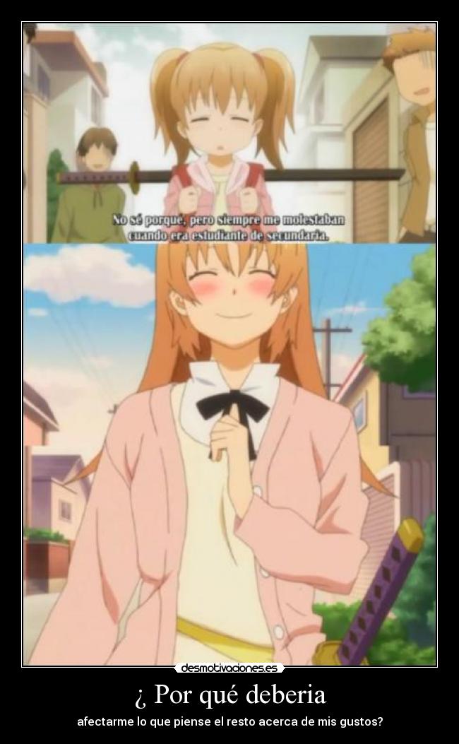 carteles anime manga katana gustos preferencias confianza autoestima desmotivaciones