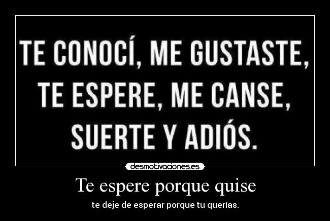 Te espere porque quise -