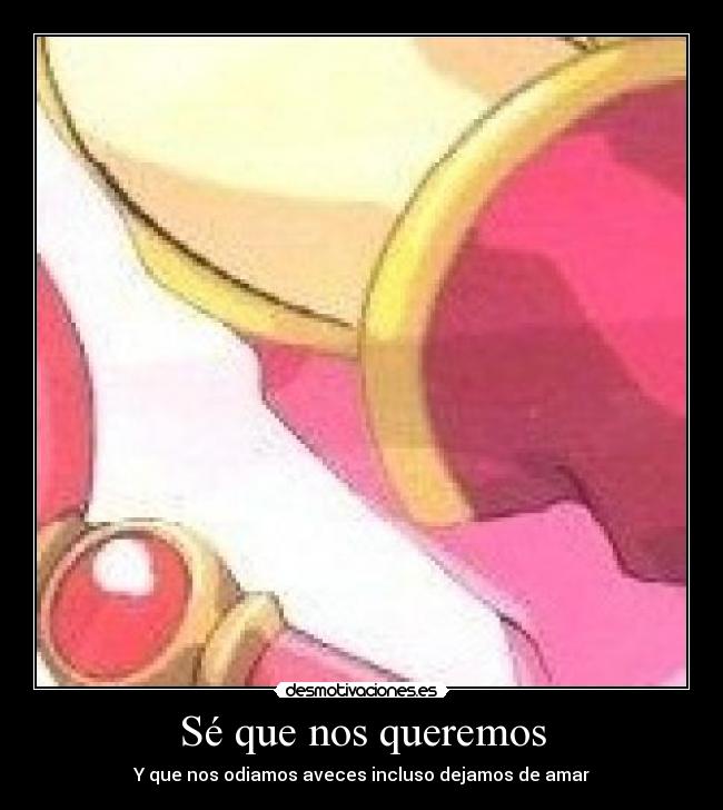 Sé que nos queremos - Y que nos odiamos aveces incluso dejamos de amar