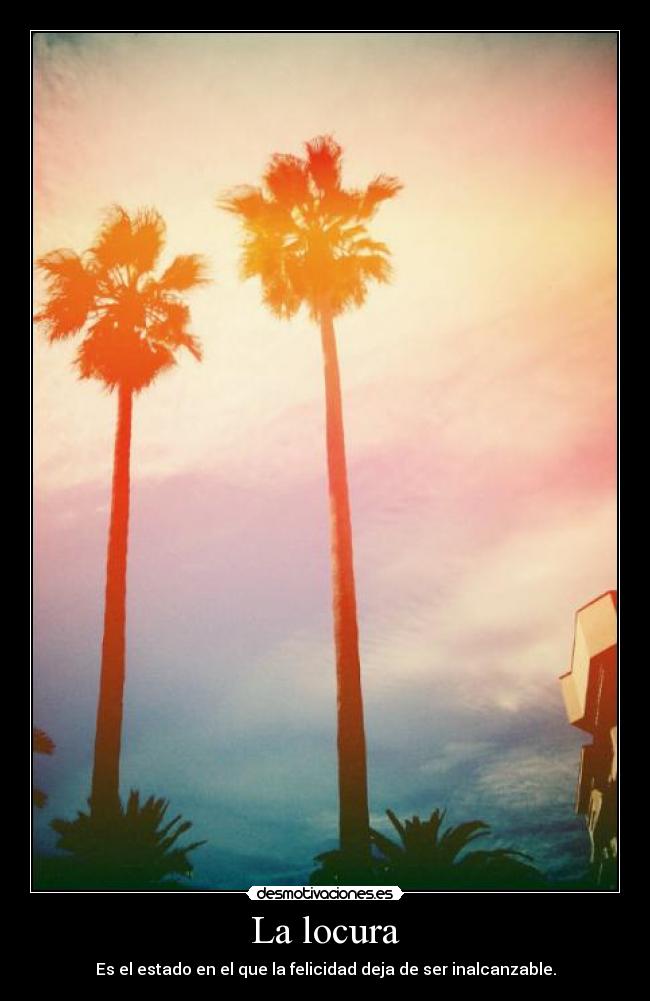 La locura - Es el estado en el que la felicidad deja de ser inalcanzable.