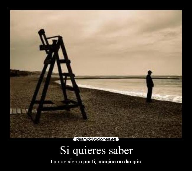 Si quieres saber - Lo que siento por ti, imagina un día gris.